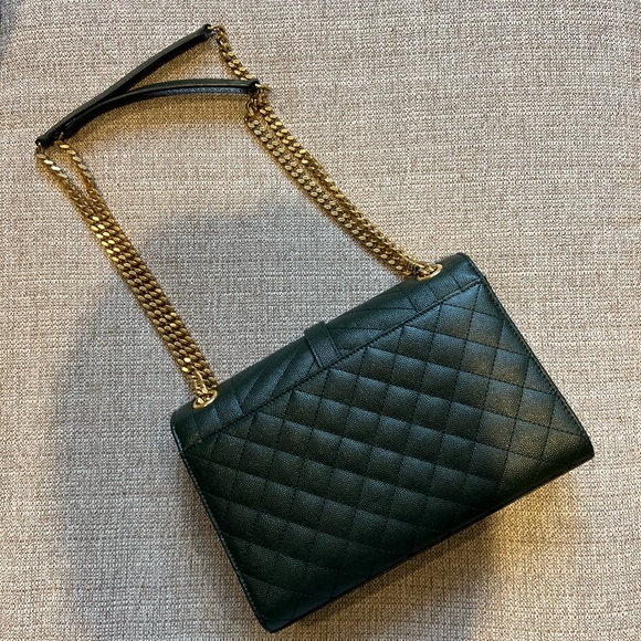 ENVELOPE MEDIUM BAG IN MIX MATELASSE GRAIN DE POUDRE EMBOSSED LEATHER - Picture 2 of 7